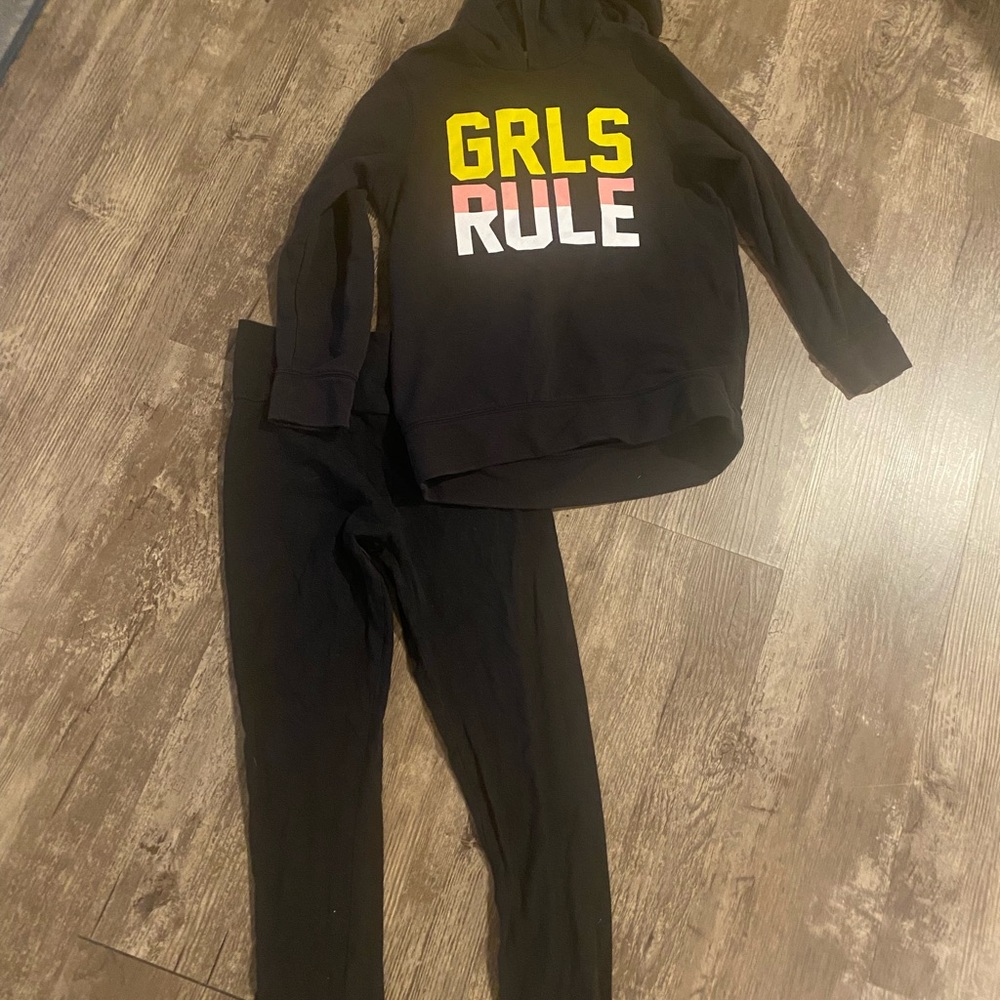 Old Navy Black Hoodie with Yellow Print